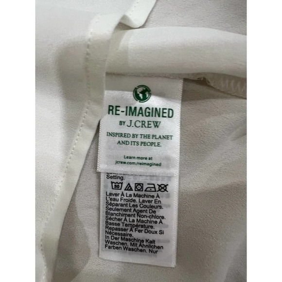 J.Crew Ivory Sleeveless Button Front Ruffle Neck Popover Top - Picture 6 of 6